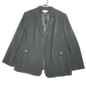 Dressbarn Blazer Jacket Women's Plus Size 22W Black Single Button Professional